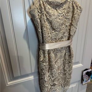Cache Strapless Lace Dress in Cream